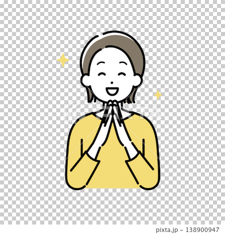 一幅年輕女子笑容燦爛的插圖。 一幅年輕女子笑容燦爛的插圖。 138900947