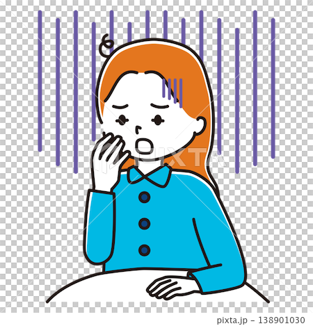 一幅插圖，畫中一位女子裹著毯子，臉色蒼白。 138901030