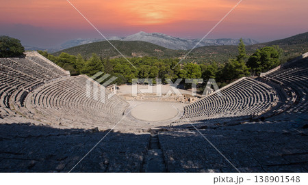 Theatre of Epidaurus, Peloponnese, Greece Theatre of Epidaurus, Peloponnese, Greece 138901548