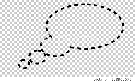 シンプルな吹き出し（透明背景） 138901579