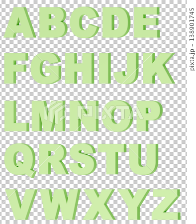 3D Material_Alphabet_Light Green 138901745
