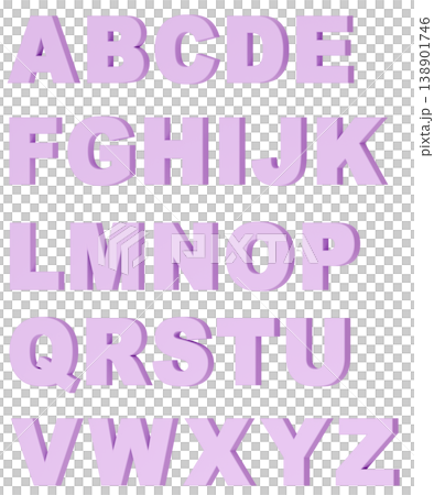 3D Material_Alphabet_Purple 138901746