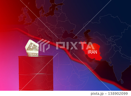 Conflict between Iran and USA over oil in 2026 shows growing tensions in the region 138902099