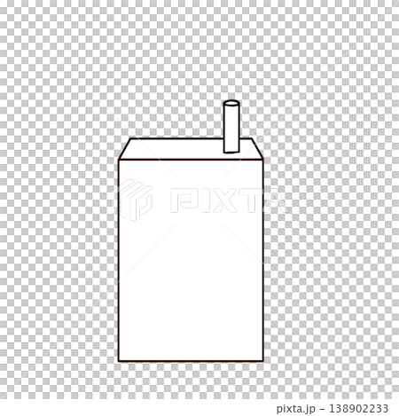 Illustration icon of a packaged drink (black and white / straw / simple / beverage material) Illustration icon of a packaged drink (black and white / straw / simple / beverage material) 138902233