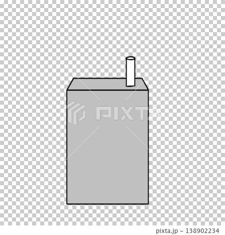 Illustration icon of a packaged drink (gray / straw / chic / beverage material) Illustration icon of a packaged drink (gray / straw / chic / beverage material) 138902234