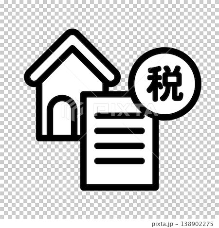 登録免許税のシンプルな白黒アイコン|日本の税のイラスト 登録免許税のシンプルな白黒アイコン|日本の税のイラスト 138902275
