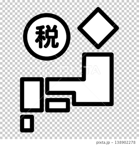 日本の住民税のイメージアイコン｜日本の税金のシンプルなアイコン 138902278