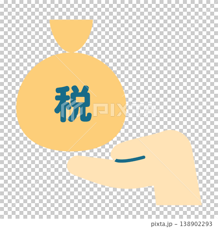 An illustration depicting the act of paying taxes | A cute, flat illustration 138902293