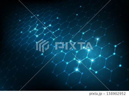 Abstract background consisting of set of hexagonal cells. Modern innovation communication technology business background. Background illustration vector. 138902952