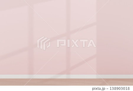 背景素材_シンプルな部屋_窓の光_ピンク 138903018