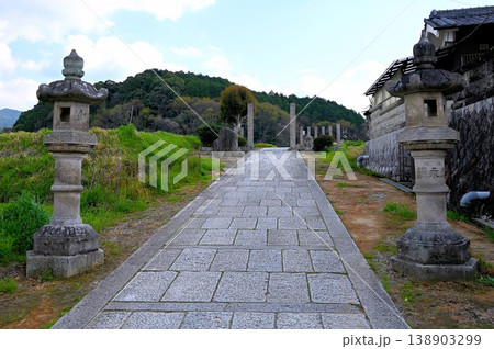 The path to Asuka-ji Temple,the oldest temple in japan 138903299
