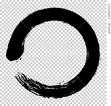 A black circular material drawn with a brush. A black circular material drawn with a brush. 138903411
