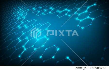 Abstract background consisting of set of hexagonal cells. Modern innovation communication technology business background. Background illustration vector. 138903760