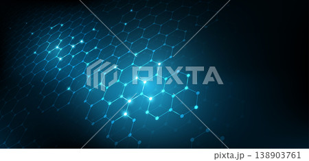 Abstract background consisting of set of hexagonal cells. Modern innovation communication technology business background. Background illustration vector. 138903761