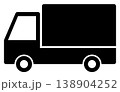 シンプルなトラックのモノクロアイコン。配送のコンセプト 138904252