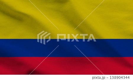 Colombian flag waving in celebration of independence and sovereignty 138904344