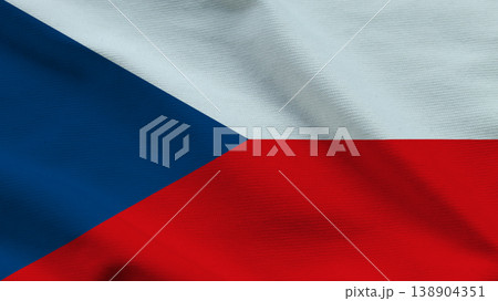 Czech Republic flag waving proudly, symbolizing national sovereignty and unity Czech Republic flag waving proudly, symbolizing national sovereignty and unity 138904351