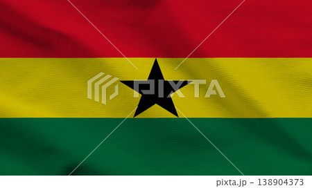 Ghanas flag symbolizing sovereignty and unity with vibrant colors and distinct star emblem 138904373