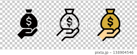 Salary and bonus icons, dollar-denominated savings Salary and bonus icons, dollar-denominated savings 138904546