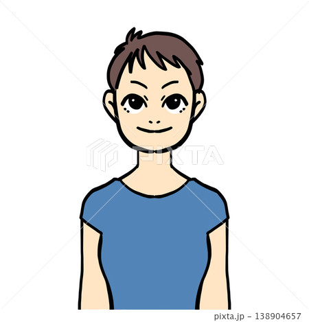 ショートヘアの女性 138904657