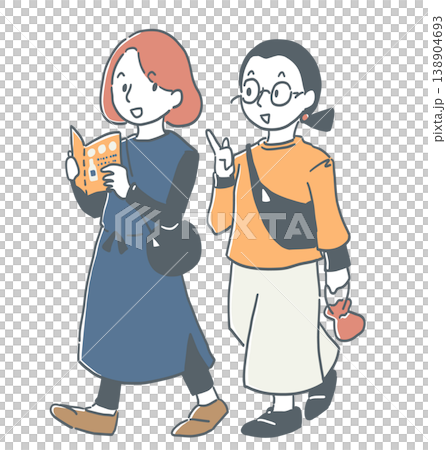 Two women walking Two women walking 138904693