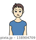 いらつくショートヘアの女性 138904709