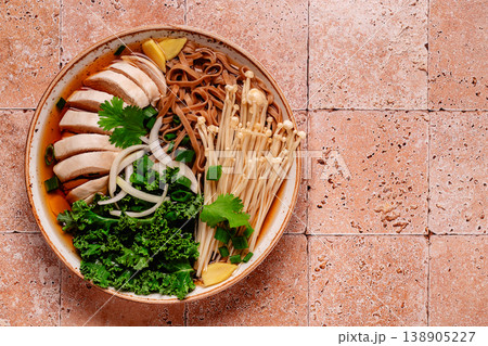 Asian miso ramen noodle soup. Asian miso ramen noodle soup. 138905227