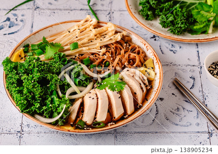 Asian miso ramen noodle soup. Asian miso ramen noodle soup. 138905234
