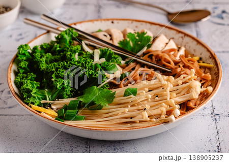 Asian miso ramen noodle soup. Asian miso ramen noodle soup. 138905237