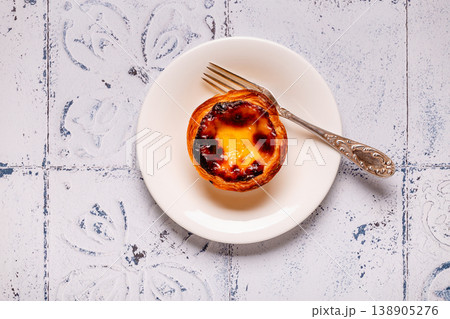 Egg tart, traditional Portuguese dessert, pastel. 138905276