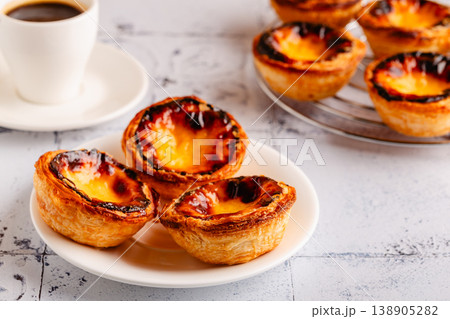 Egg tart, traditional Portuguese dessert, pastel. 138905282