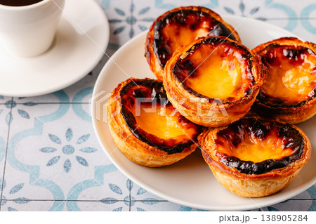 Egg tart, traditional Portuguese dessert, pastel. 138905284