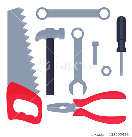 set of construction tools set of construction tools 138905428