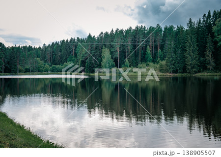 Beautiful forest lake in Russia. 138905507
