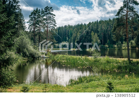 Beautiful forest lake in Russia. 138905512