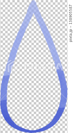 手描き水彩タッチのドロップアイコン 透明グラデーションタイプ 細アウトライン 手描き水彩タッチのドロップアイコン 透明グラデーションタイプ 細アウトライン 138905587