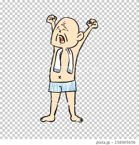 風呂上がりのおじいちゃん 138905656