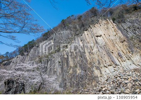 材木岩と満開の桜 材木岩と満開の桜 138905954