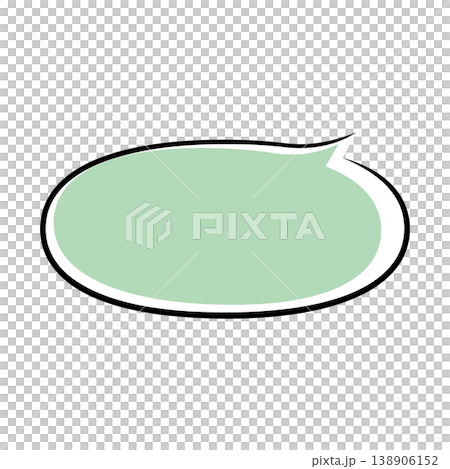 一個簡單的水平拉長的橢圓形對話框插圖（白色背景）。 138906152