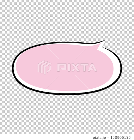 シンプルな横長楕円の吹き出しイラスト(白背景) シンプルな横長楕円の吹き出しイラスト(白背景) 138906156