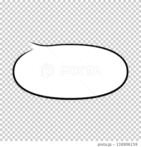 シンプルな横長楕円の吹き出しイラスト（白背景） 138906159