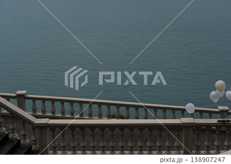 Black sea panoramic Georgia. Botanical garden sea view Georgia Black sea panoramic Georgia. Botanical garden sea view Georgia 138907247
