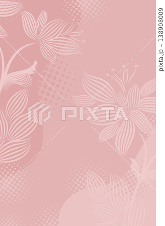 Pastel background with flowers . Hand drawn. Not AI, vector illustration 138908009