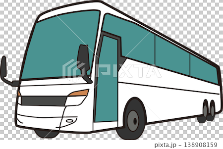 Illustration of a large white bus 138908159