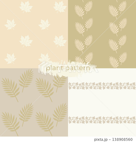 Scandinavian style seamless plant textures collection. 138908560