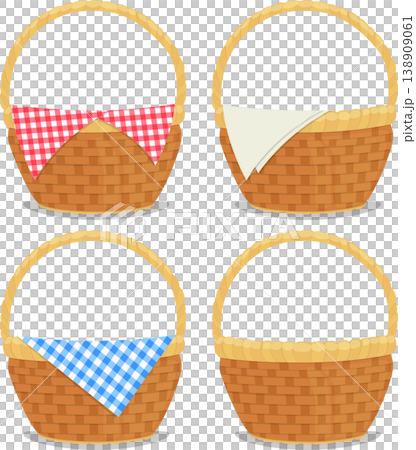 Empty picnic basket set illustration Empty picnic basket set illustration 138909061