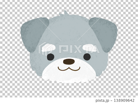 かわいい ミニチュアシュナウザー にっこり 笑顔 表情 イラスト 138909642