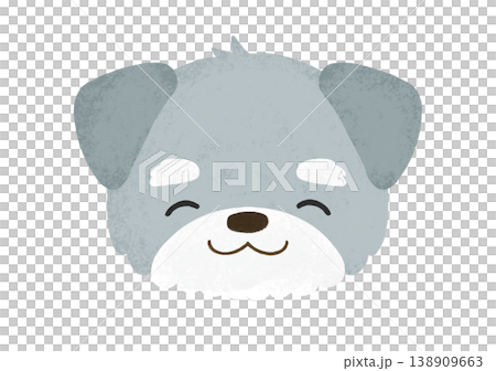 かわいい ミニチュアシュナウザー にっこり 笑顔 口閉じ 表情 イラスト 138909663