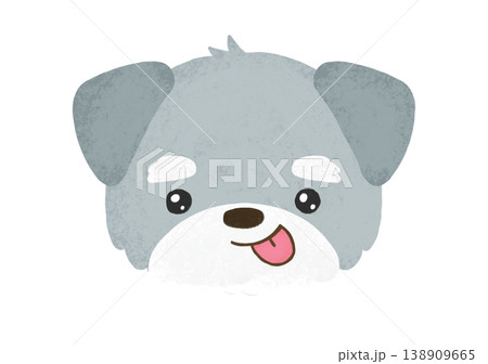 かわいい ミニチュアシュナウザー うるうる目 てへぺろ わくわく イラスト 138909665