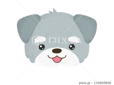 かわいい ミニチュアシュナウザー うるうる目 口開け 笑顔 うれしい 表情 イラスト 138909666